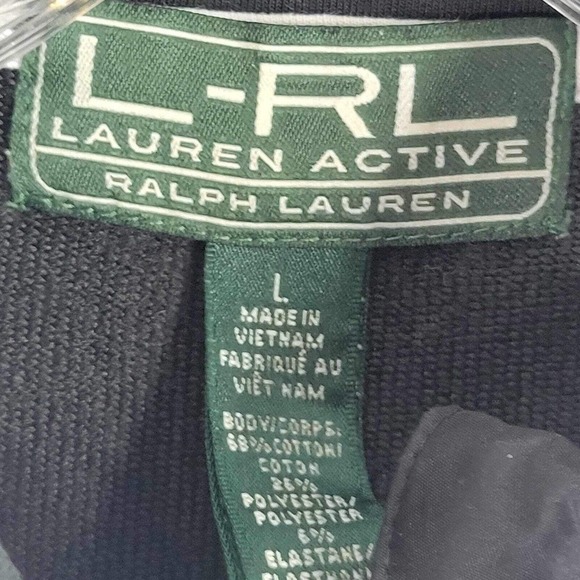 LRL Ralph Lauren Jacket Black White Puff Active Coat Womens Size Large Full Zip - Picture 8 of 9